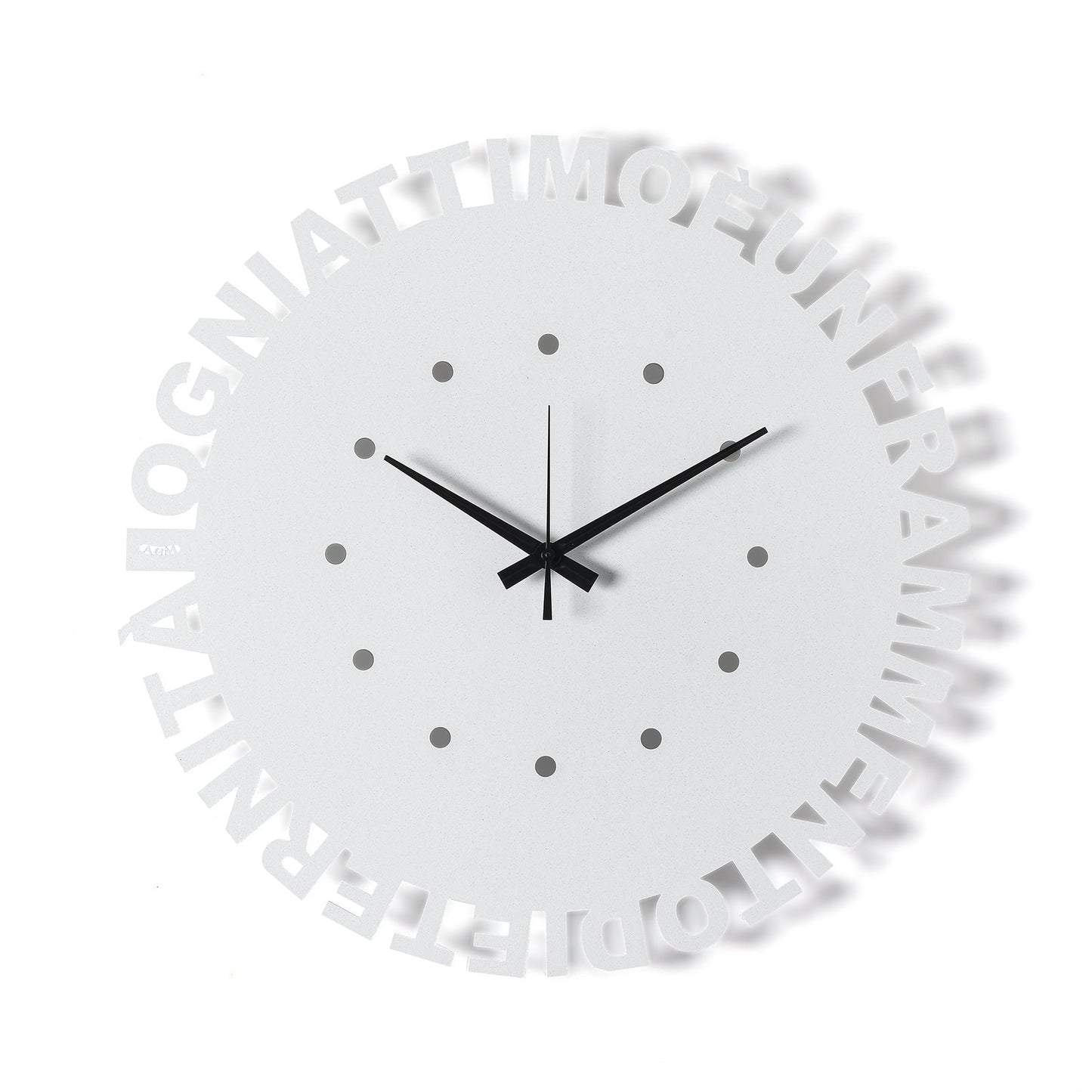 Arti & Mestieri orologio da parete Wordshow bianco marmo in ferro lavorato artigianalmente