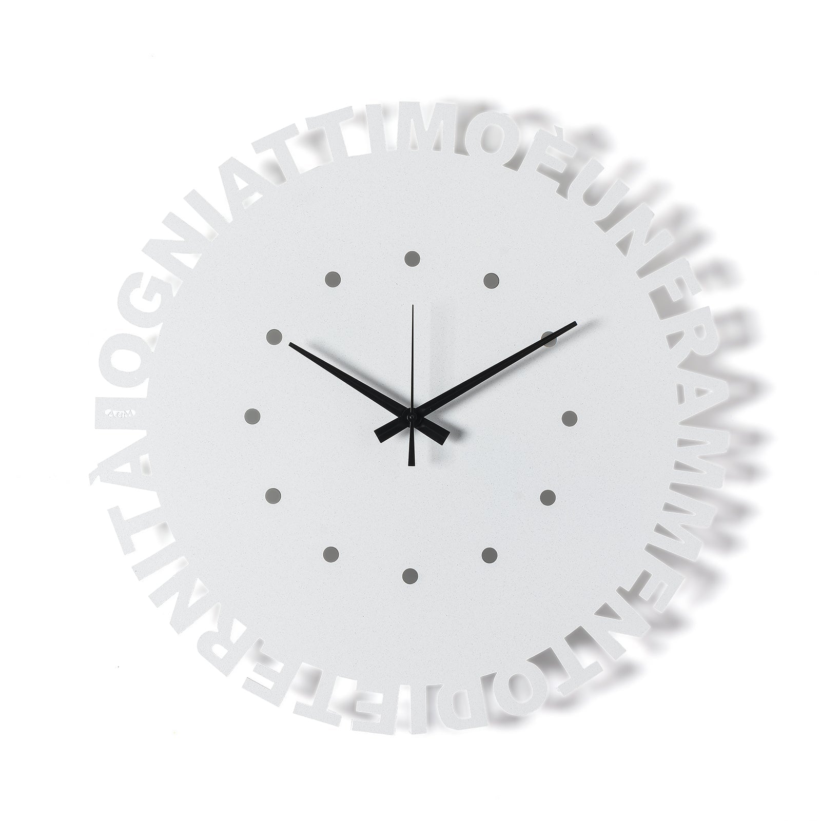 Arti & Mestieri orologio da parete Wordshow bianco marmo in ferro lavorato artigianalmente