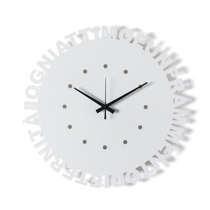 Arti & Mestieri orologio da parete Wordshow bianco marmo in ferro lavorato artigianalmente