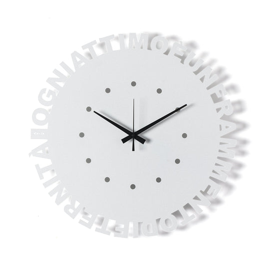 Arti & Mestieri orologio da parete Wordshow bianco marmo in ferro lavorato artigianalmente