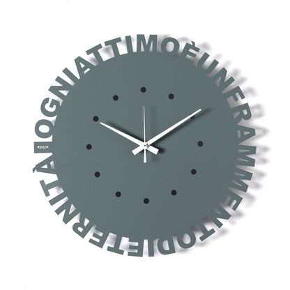 Arti & Mestieri orologio da parete Wordshow color petrolio in ferro lavorato artigianalmente ⌀ 40 cm