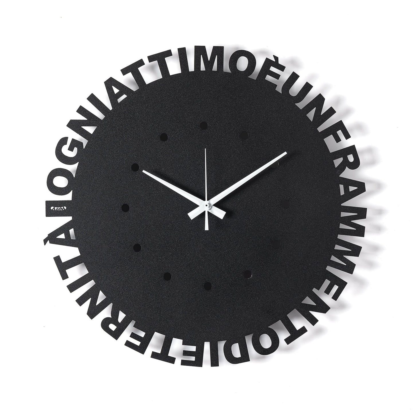 Arti & Mestieri orologio da parete Wordshow nero in ferro lavorato artigianalmente