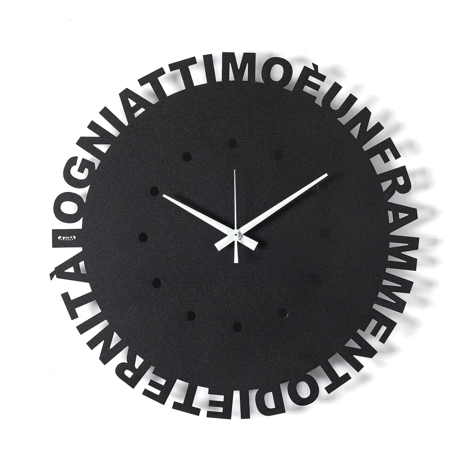 Arti & Mestieri orologio da parete Wordshow nero in ferro lavorato artigianalmente