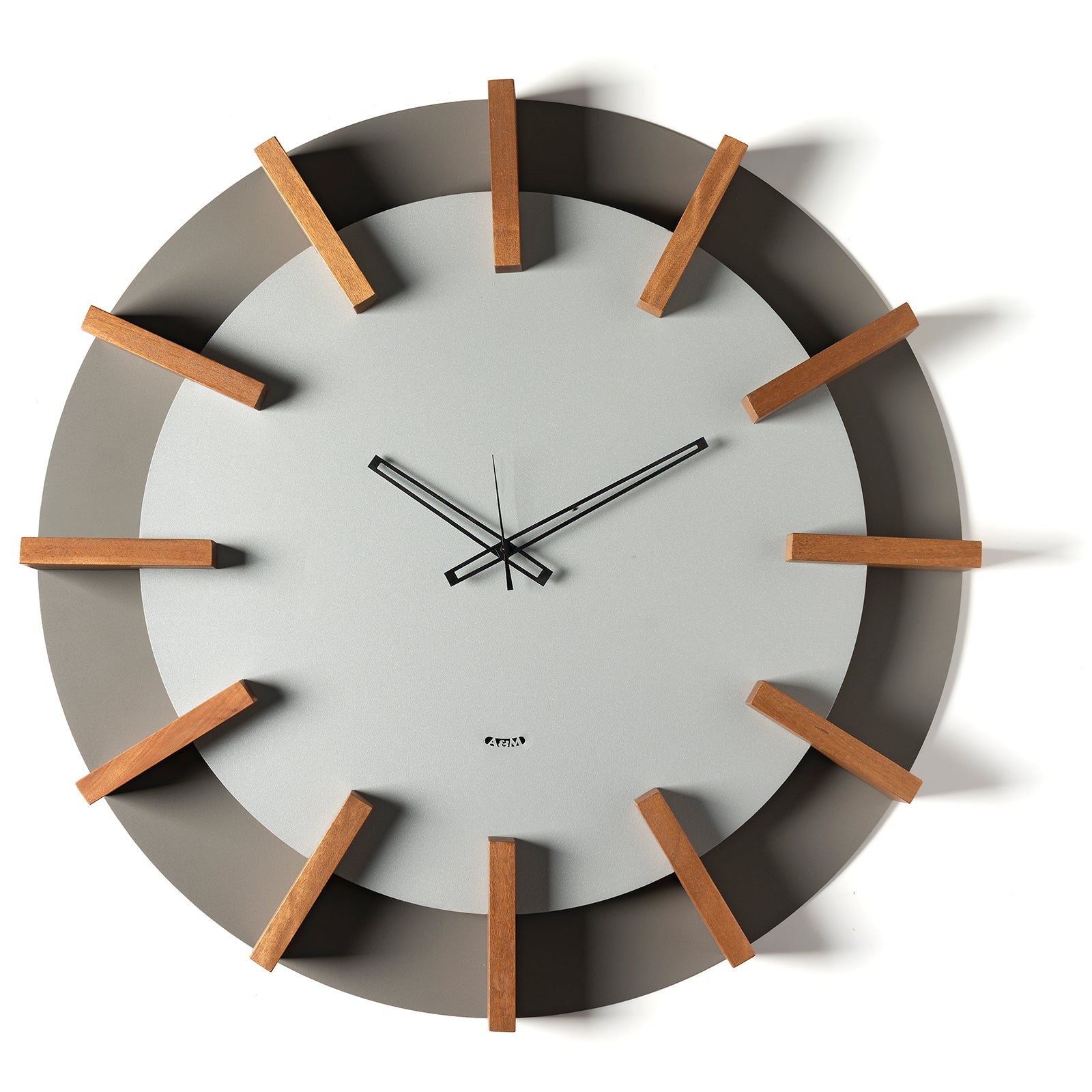 Arti & Mestieri orologio da parete Timon colore fango e alluminio in ferro lavorato artigianalmente