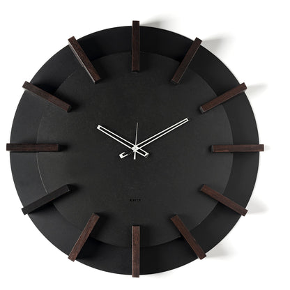 Arti & Mestieri orologio da parete Timon nero ferro e legno design artigianale italiano