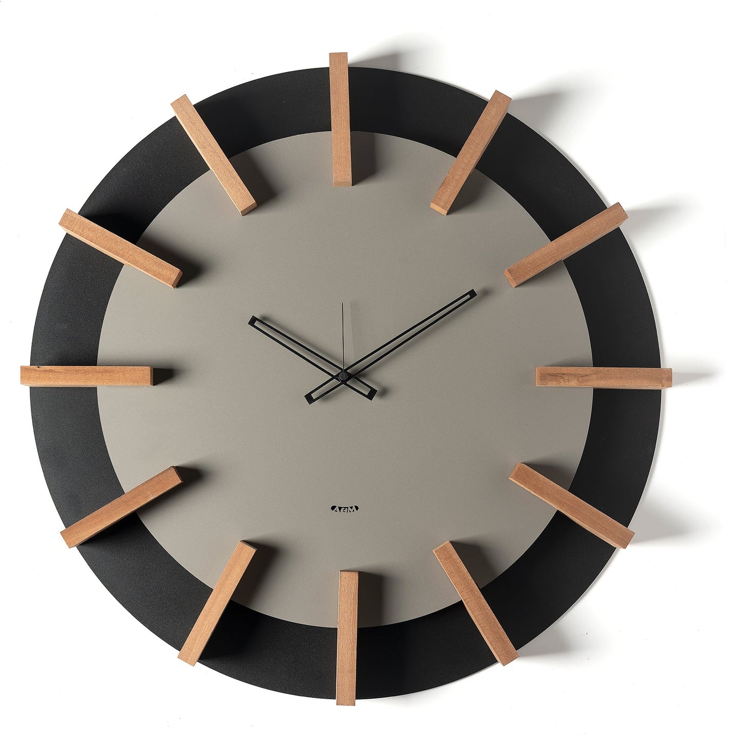 Arti & Mestieri orologio da parete Timon nero fango ferro e legno ∅ 70 cm