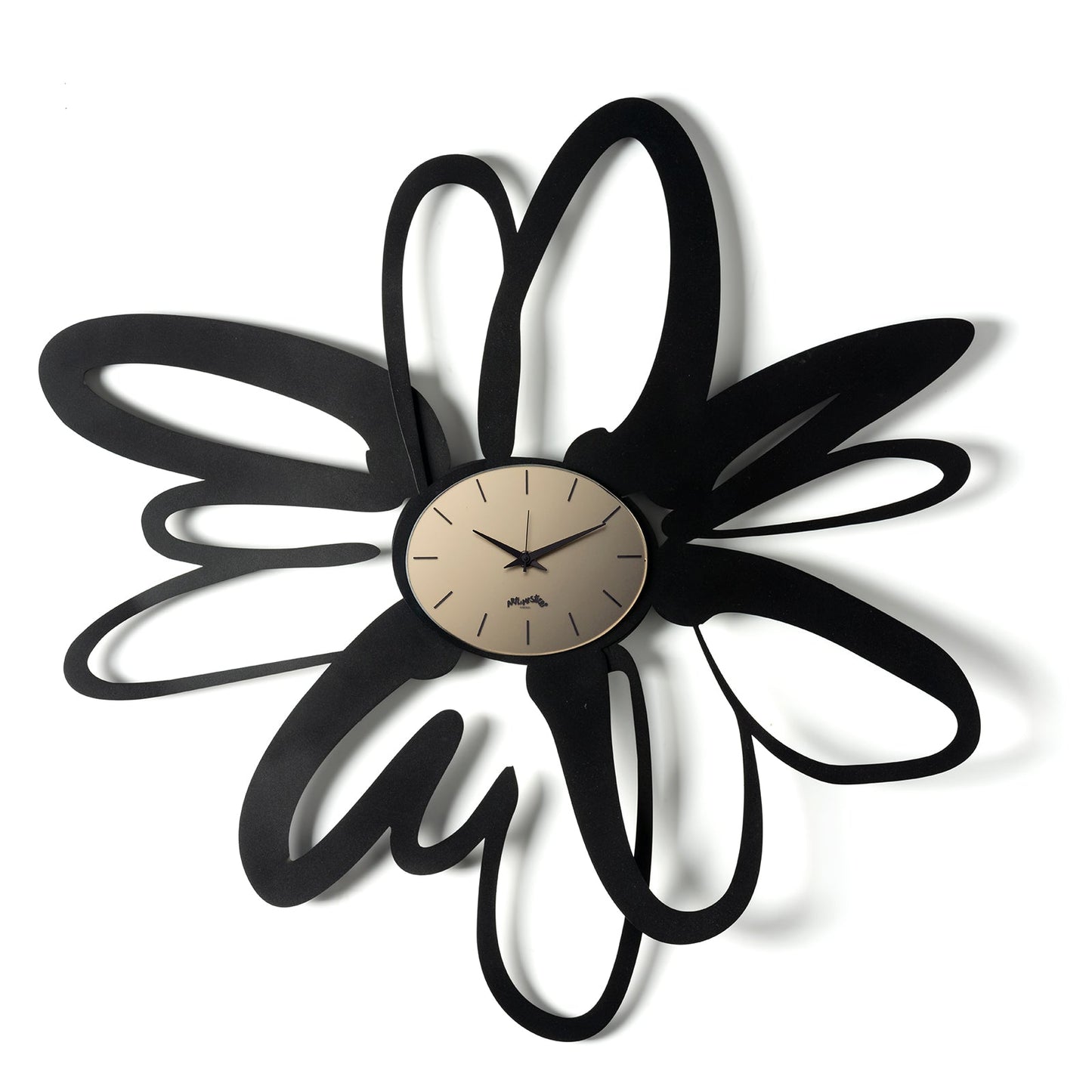 Arti & Mestieri orologio da parete Shodo nero e bronzo in ferro e vetro Velour Luxe® specchiato