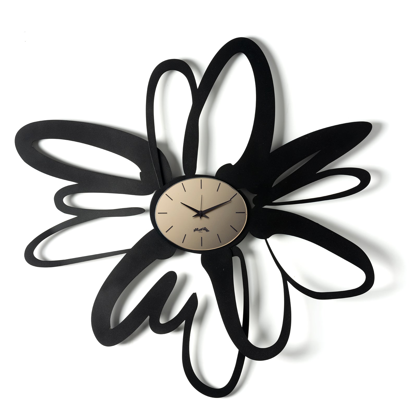 Arti & Mestieri orologio da parete Shodo nero e bronzo in ferro e vetro Velour Luxe® specchiato