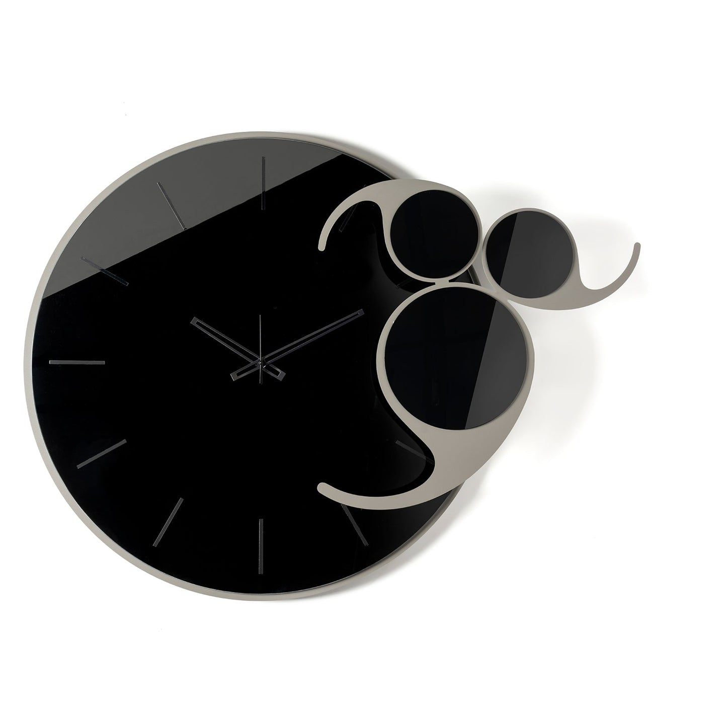 Arti & Mestieri orologio da parete Apostrofo fango e crystal luxe nero in ferro lavorato artigianalmente