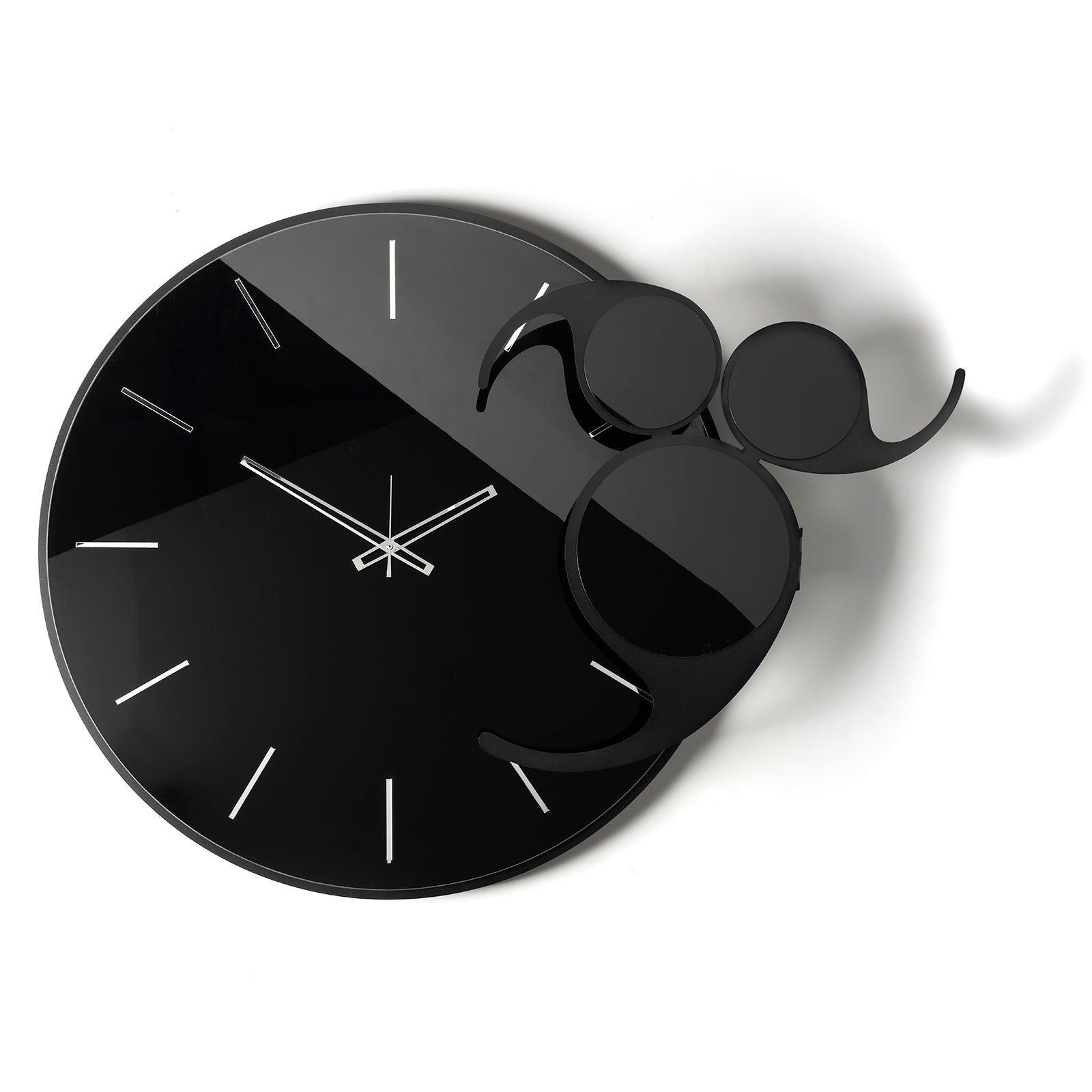Arti & Mestieri orologio da parete Apostrofo nero vetro specchiato Crystal Luxe ferro lavorato artigianalmente