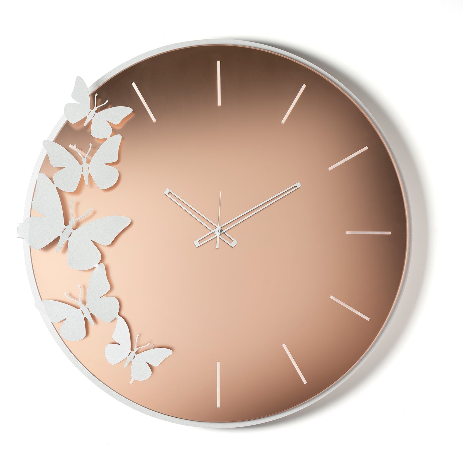 Arti & Mestieri orologio da parete Diana bianco marmo e velour luxe rosa in ferro e vetro Crystal