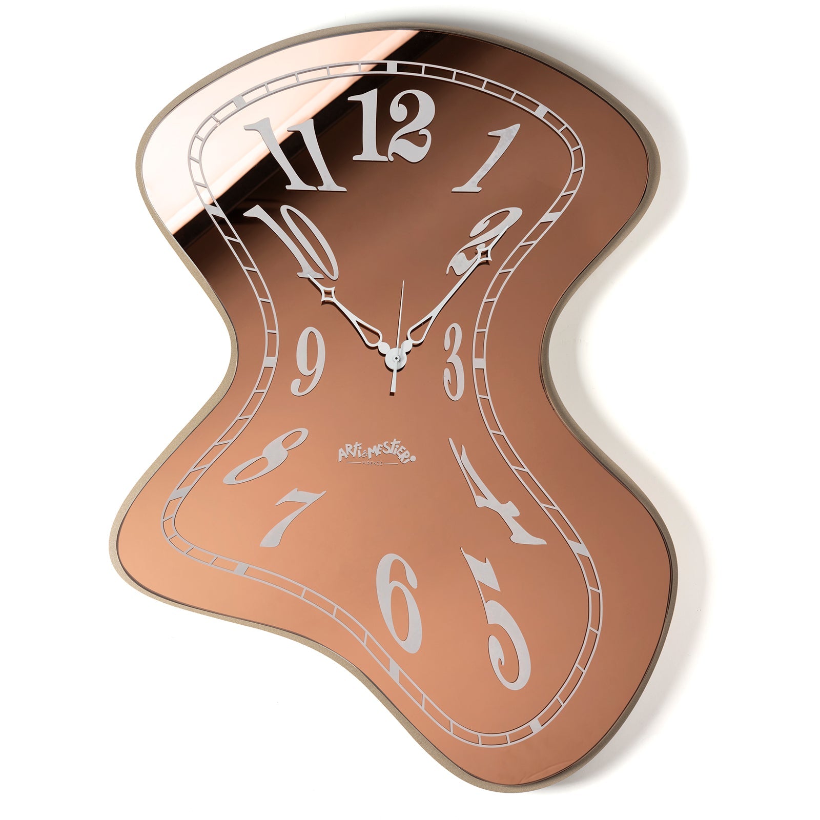 Arti & Mestieri orologio da parete Salvador beige ambra Crystal Luxe ferro lavorato artigianalmente