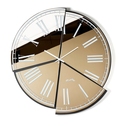 Arti & Mestieri orologio da parete Kintsugi nero e crystal luxe bronzo in ferro lavorato artigianalmente