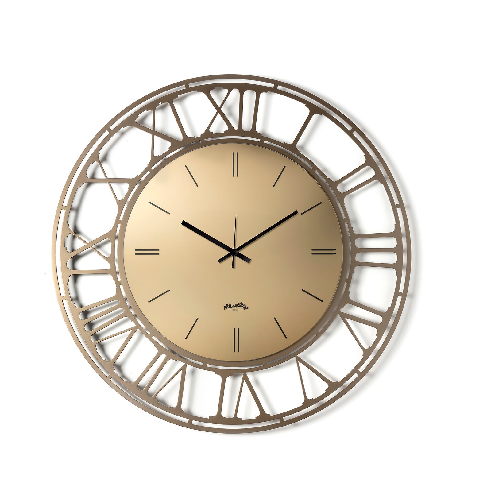 Arti & Mestieri orologio da parete Axis 70 bronzo vetro specchiato Velour Luxe e ferro lavorato artigianalmente