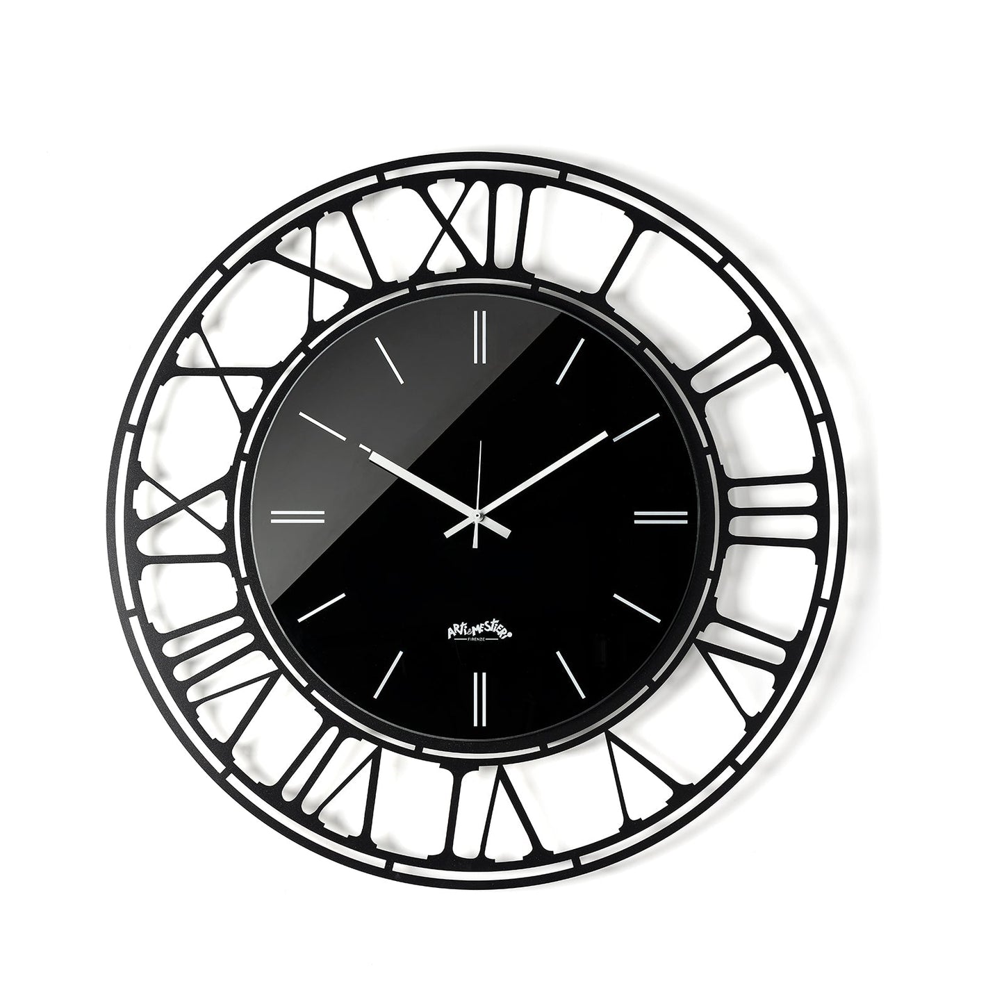 Arti & Mestieri orologio da parete Axis 70 nero crystal luxe ferro lavorato artigianalmente