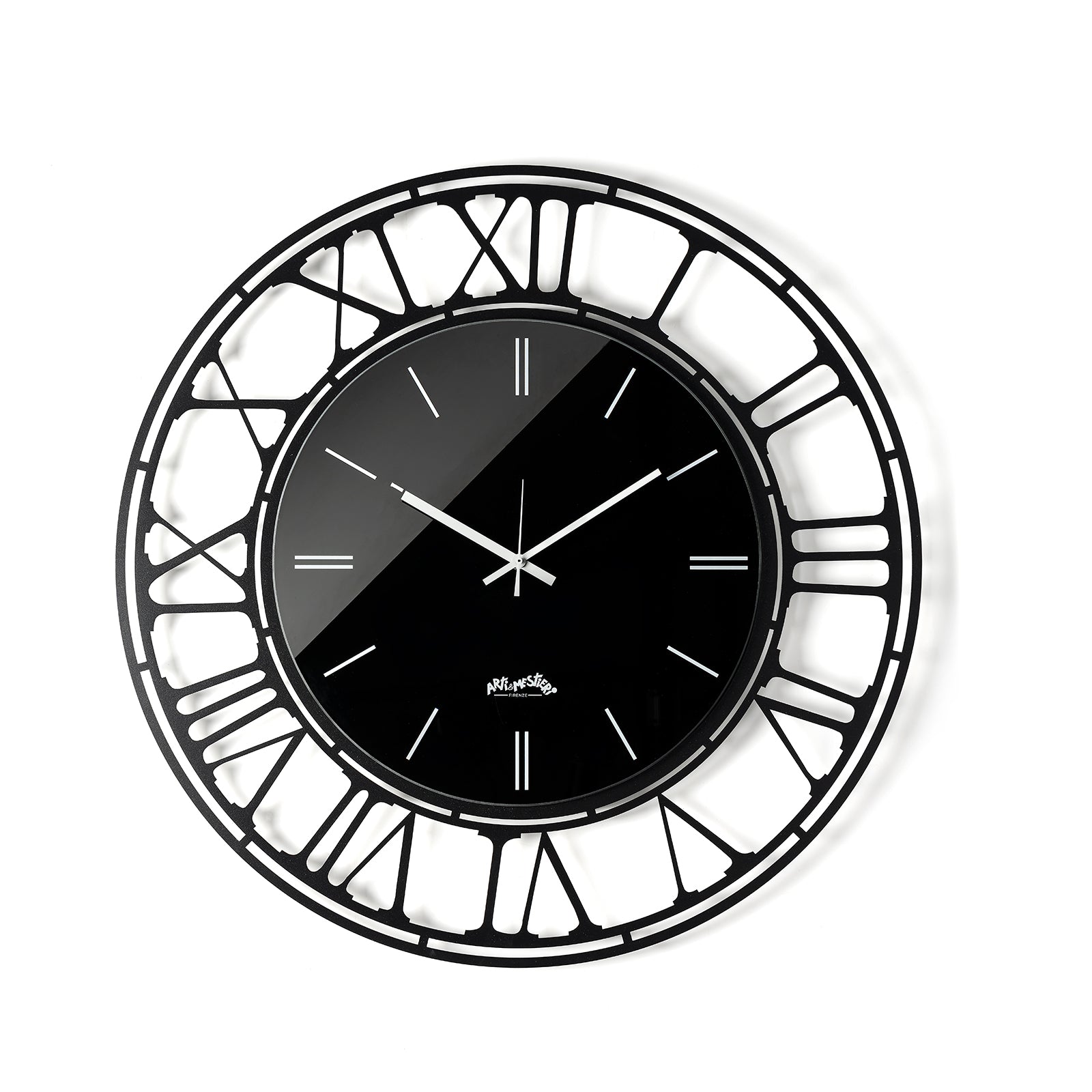 Arti & Mestieri orologio da parete Axis 70 nero crystal luxe ferro lavorato artigianalmente