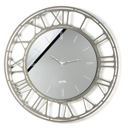 Arti & Mestieri orologio da parete Axis 90 colore fango con quadrante crystal luxe fumé in ferro lavorato artigianalmente