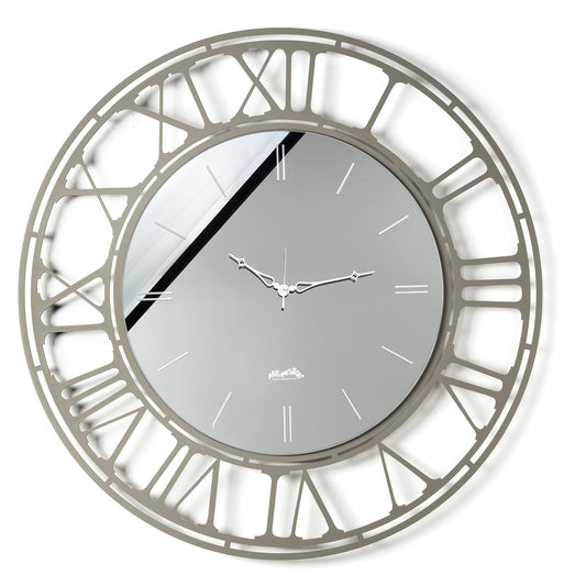 Arti & Mestieri orologio da parete Axis 90 colore fango con quadrante crystal luxe fumé in ferro lavorato artigianalmente