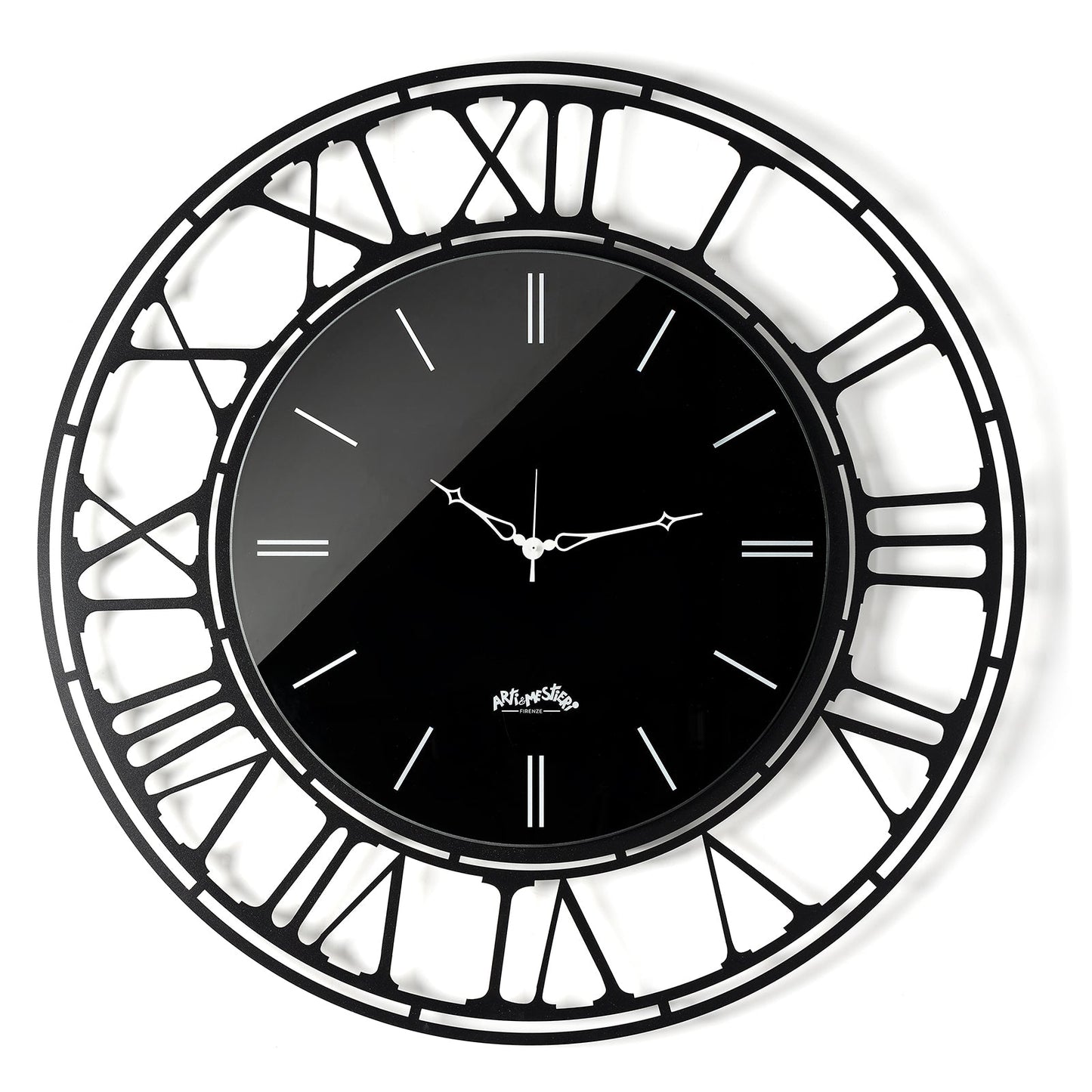 Arti & Mestieri orologio da parete Axis 90 nero Crystal Luxe ferro lavorato artigianalmente