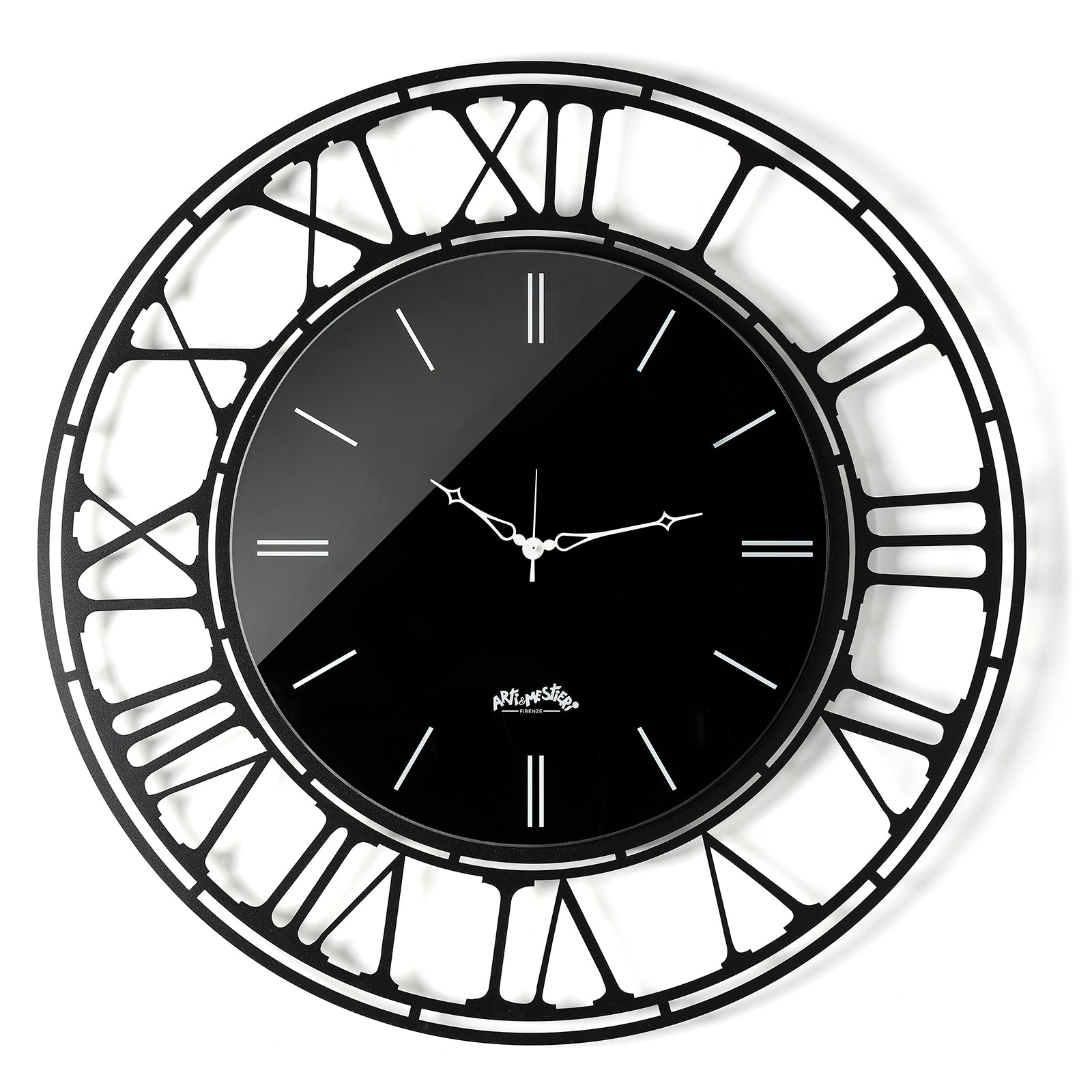Arti & Mestieri orologio da parete Axis 90 nero Crystal Luxe ferro lavorato artigianalmente