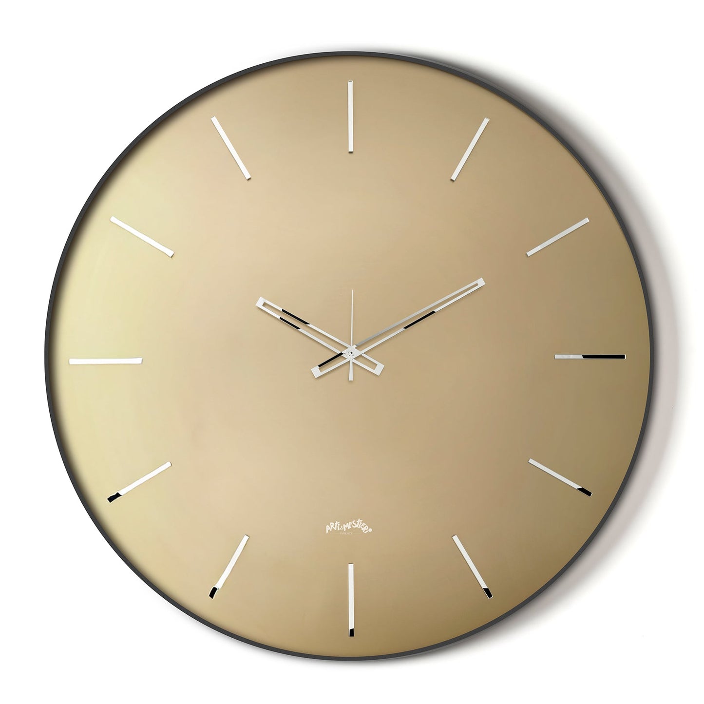 Arti & Mestieri orologio da parete Giotto 60 nero bronzo ferro vetro Crystal Velour Luxe cristallo acrilico specchiato