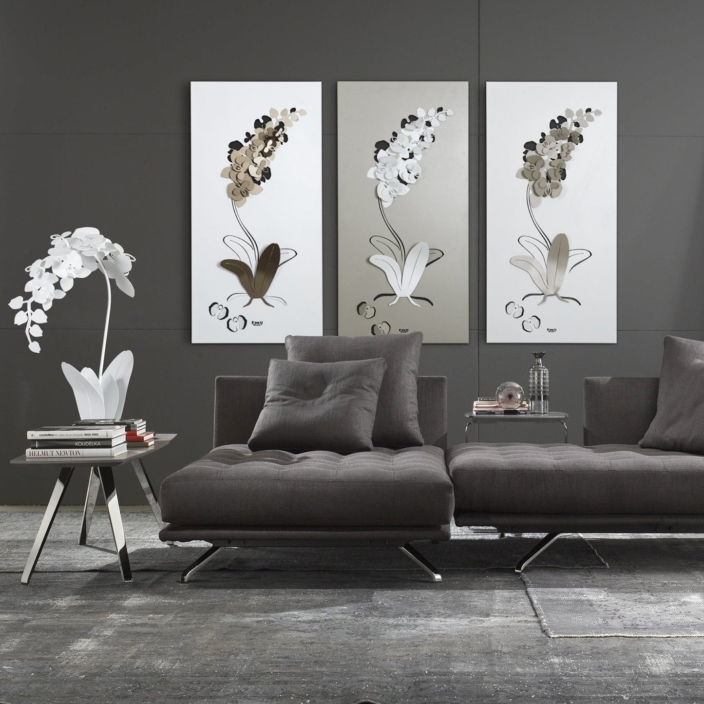 Arts et artisanat - Panneau décoratif moderne à motif d'orchidées