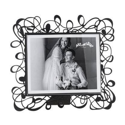 Arti & Mestieri Portafoto Scarabocchio Maxi orizzontale nero in ferro e polimetilmetacrilato 36x32,5 cm