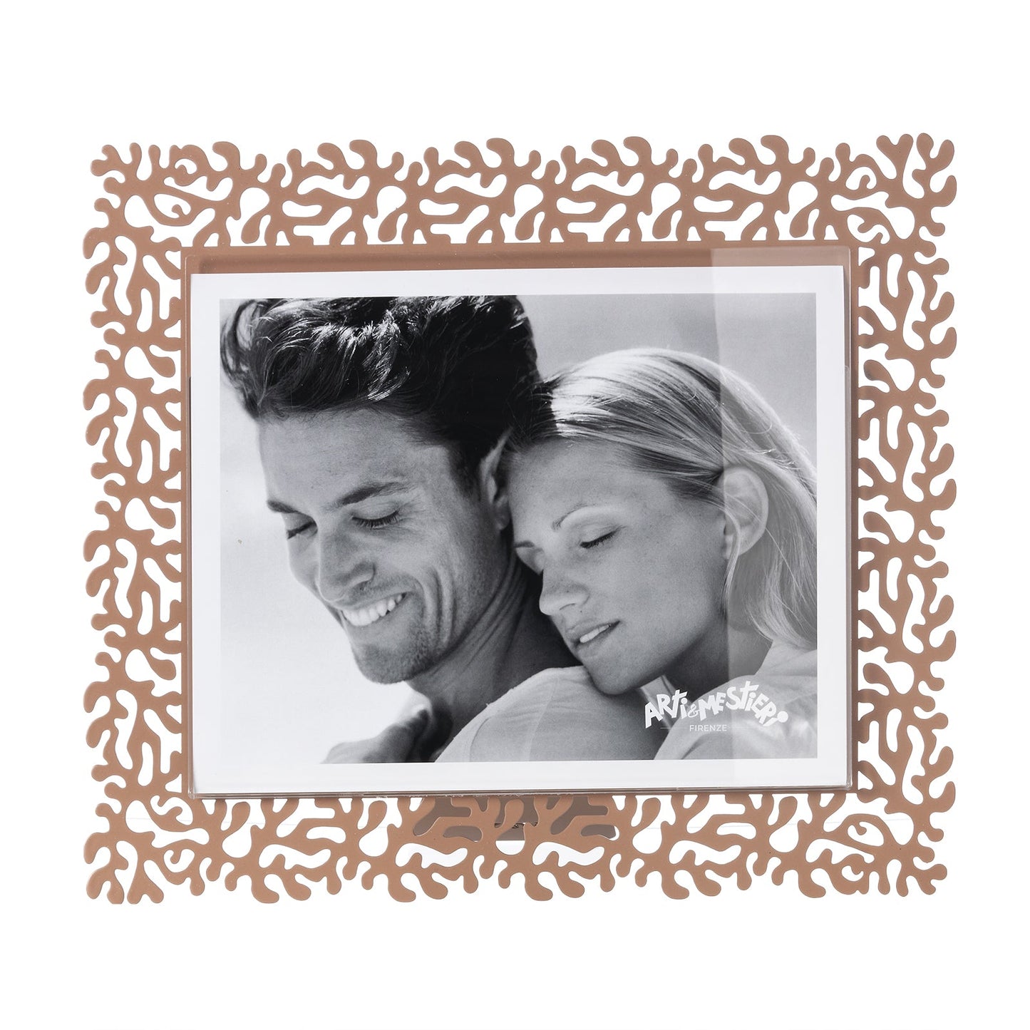 Arti & Mestieri Portafoto Corallo maxi orizzontale mocha mousse ferro e polimetilmetacrilato 33,5x29 cm