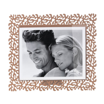 Arti & Mestieri Portafoto Corallo maxi orizzontale mocha mousse ferro e polimetilmetacrilato 33,5x29 cm
