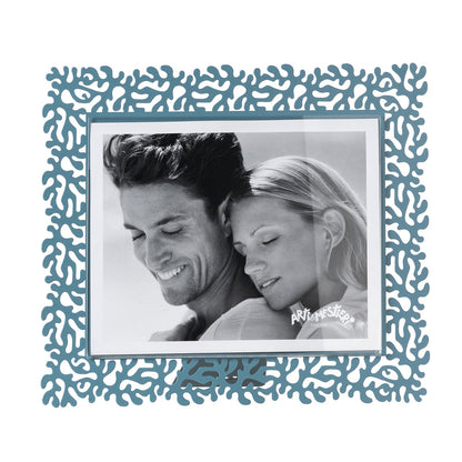 Arti & Mestieri portafoto Corallo maxi orizzontale blu oltremare ferro lavorato artigianalmente