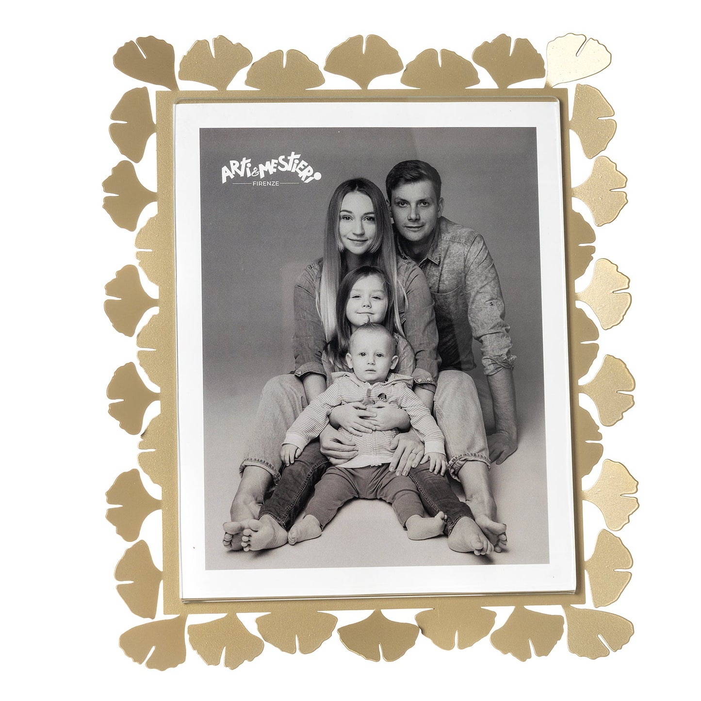 Arti & Mestieri Portafoto Ginkgo Maxi colore miele in ferro lavorato artigianalmente