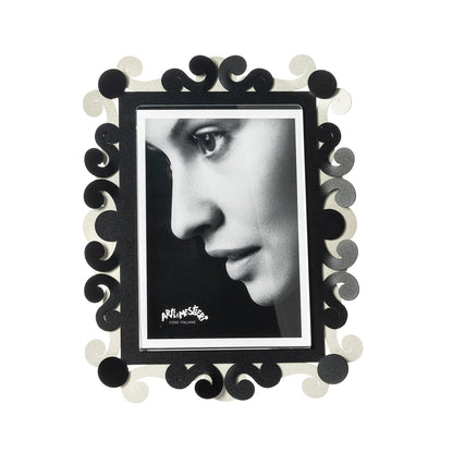 Arti & Mestieri Portafoto Koko Grande avorio e nero in ferro e polimetilmetacrilato 20x25 cm