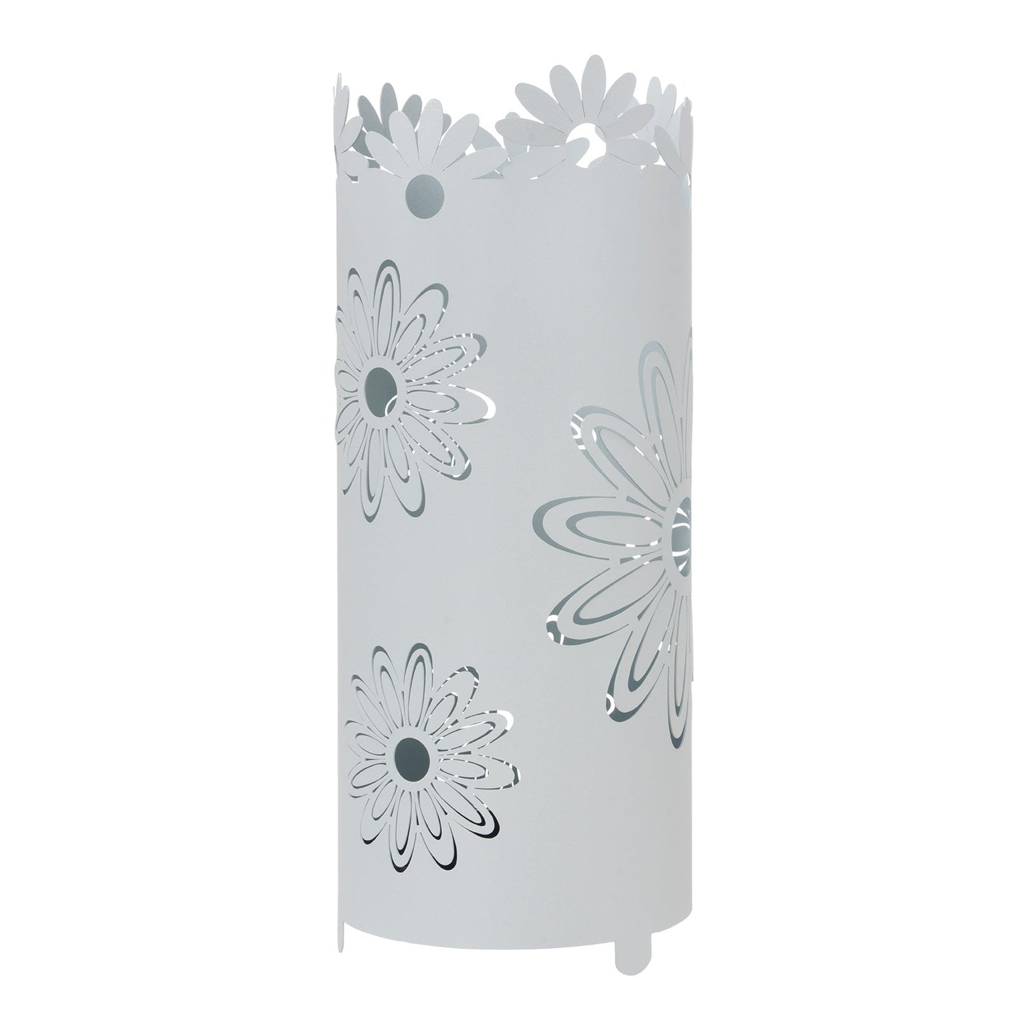 Arti & Mestieri portaombrelli Margherite bianco marmo ferro lavorato artigianalmente con decori floreali