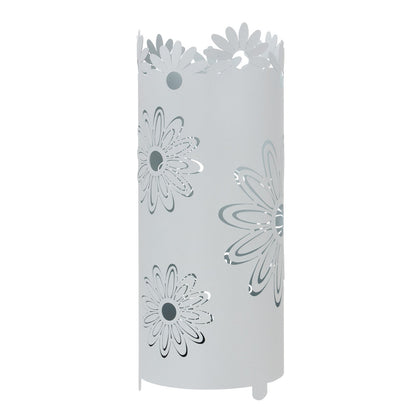 Arti & Mestieri portaombrelli Margherite bianco marmo ferro lavorato artigianalmente con decori floreali