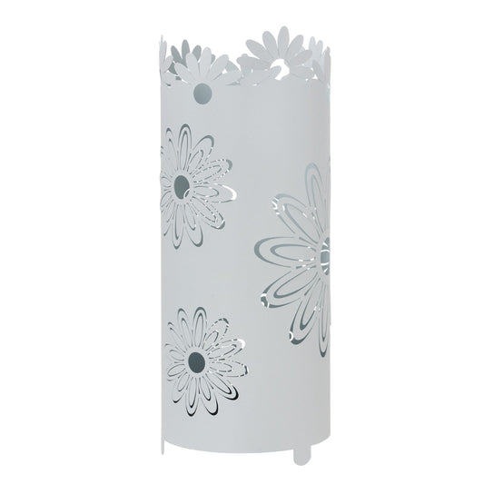 Arti & Mestieri portaombrelli Margherite bianco marmo ferro lavorato artigianalmente con decori floreali