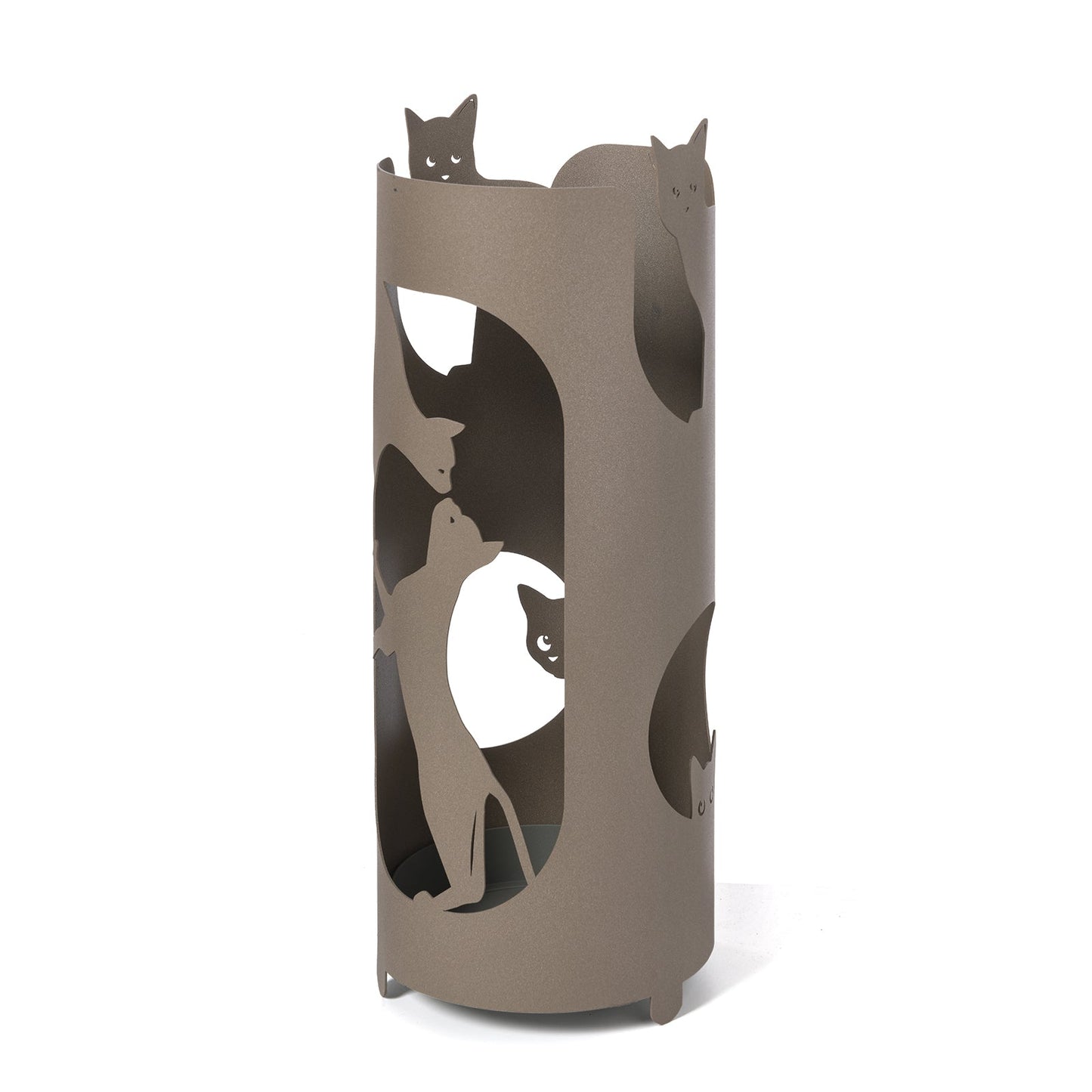 Arti & Mestieri portaombrelli Silvestro beige ferro traforato con sagome di gatti ⌀20x50 cm
