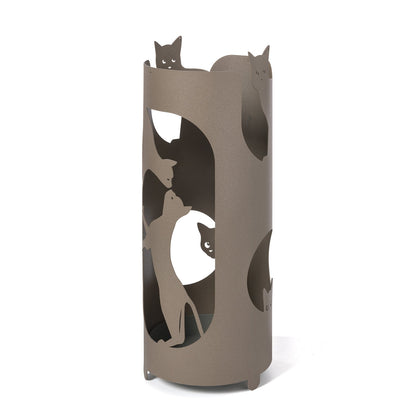 Arti & Mestieri portaombrelli Silvestro beige ferro traforato con sagome di gatti ⌀20x50 cm