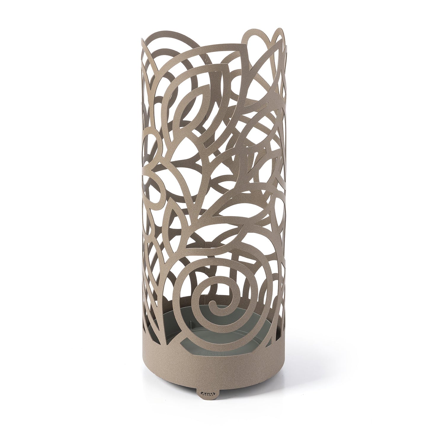 Arti & Mestieri Portaombrelli Garden beige ferro traforato con decori floreali e foglie