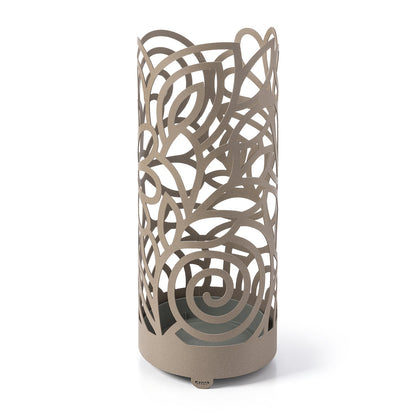 Arti & Mestieri Portaombrelli Garden beige ferro traforato con decori floreali e foglie