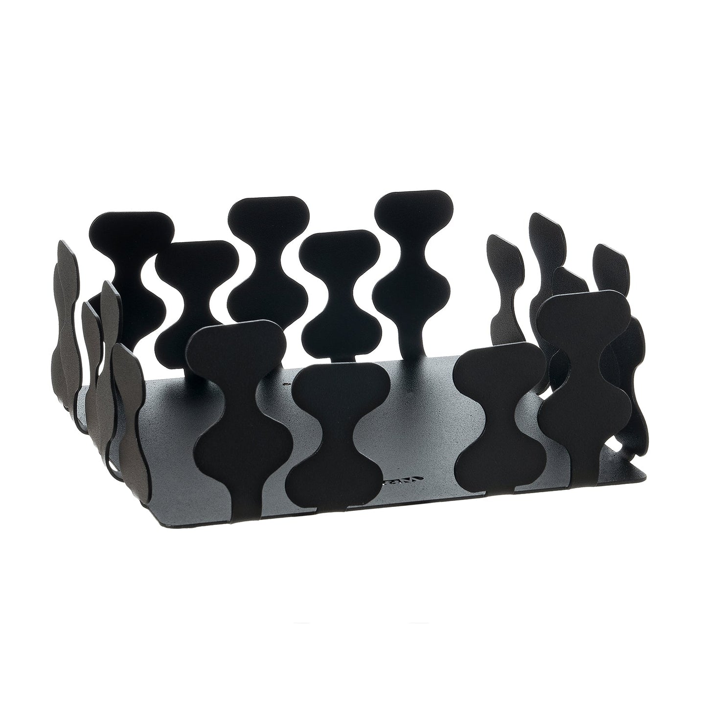 Arti & Mestieri Portatovaglioli Nori nero in ferro lavorato artigianalmente, design minimalista ondulato