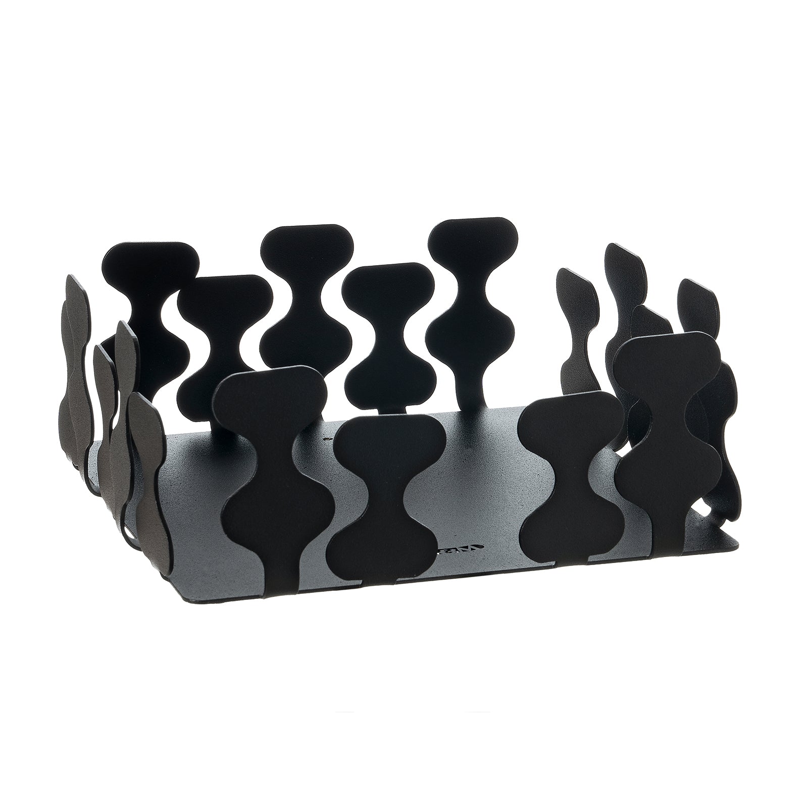 Arti & Mestieri Portatovaglioli Nori nero in ferro lavorato artigianalmente, design minimalista ondulato