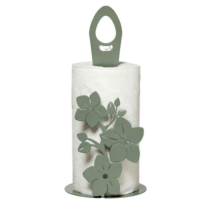 Arti & Mestieri Porta rotolo Fior di Loto verde salvia in ferro lavorato artigianalmente