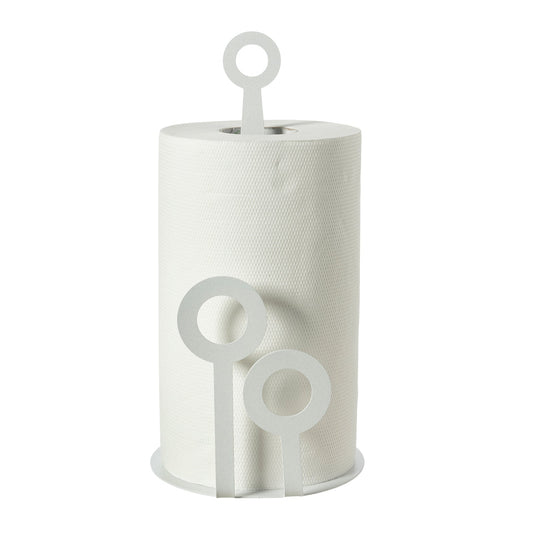 Arti & Mestieri porta rotoli Bollicine bianco marmo in ferro lavorato artigianalmente