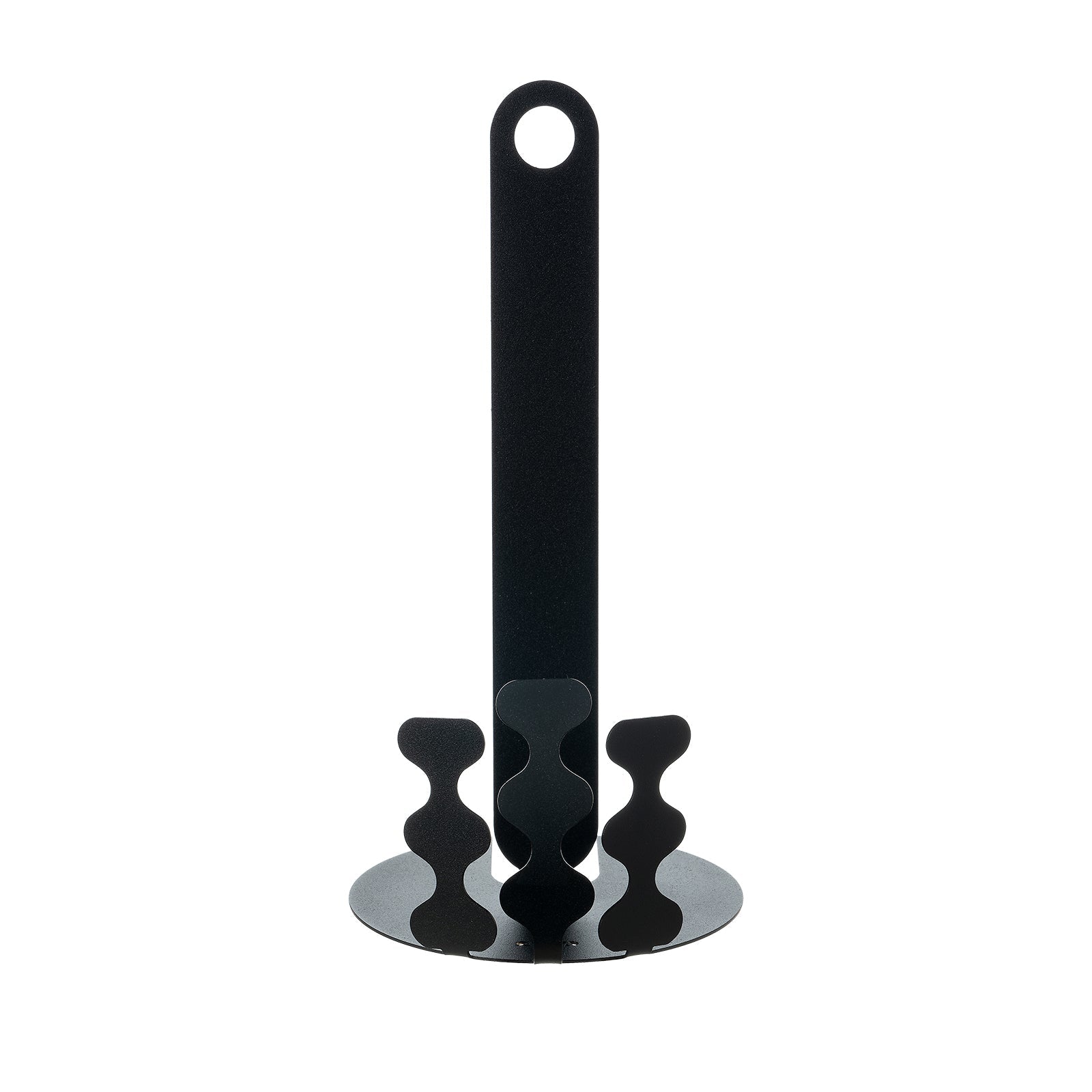 Arti & Mestieri porta rotolo cucina Nori colore nero in ferro artigianale - ∅15x30 cm