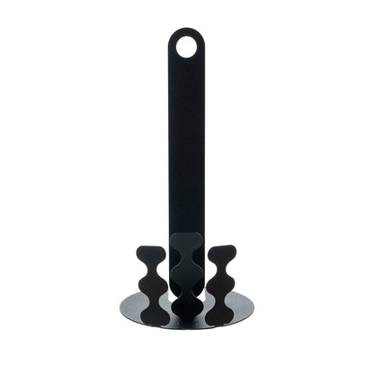 Arti & Mestieri porta rotolo cucina Nori colore nero in ferro artigianale - ∅15x30 cm