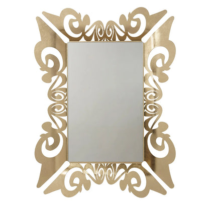 Arti & Mestieri specchio da parete Vanity oro trasparente ferro lavorato artigianalmente con cornice decorata a riccioli