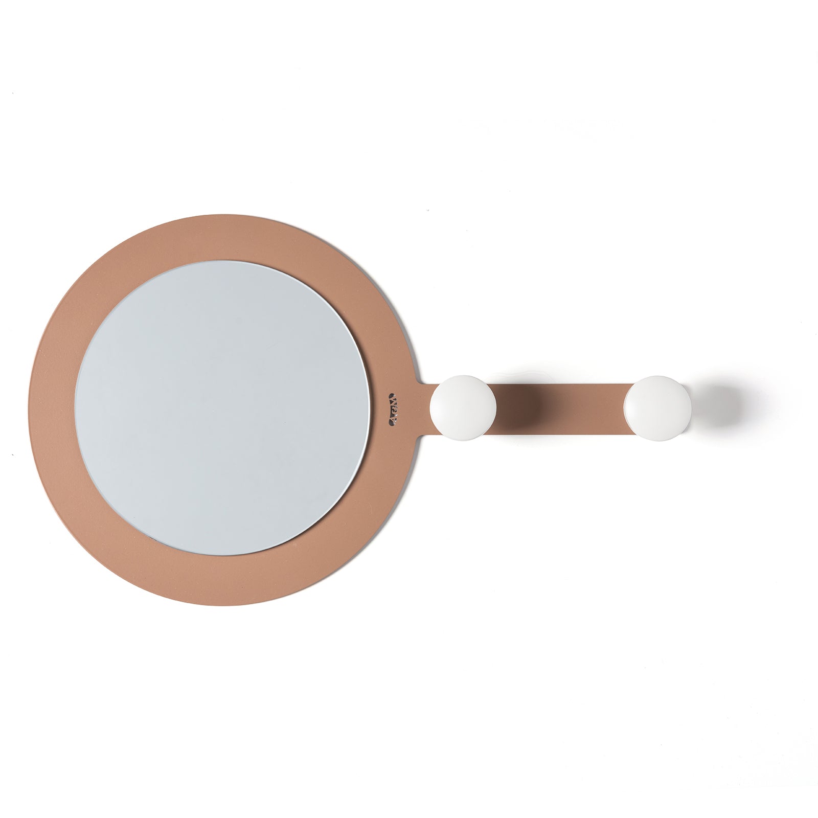 Arti & Mestieri Riflesso & Appeso specchio con ganci colore mocha mousse in ferro, vetro e legno
