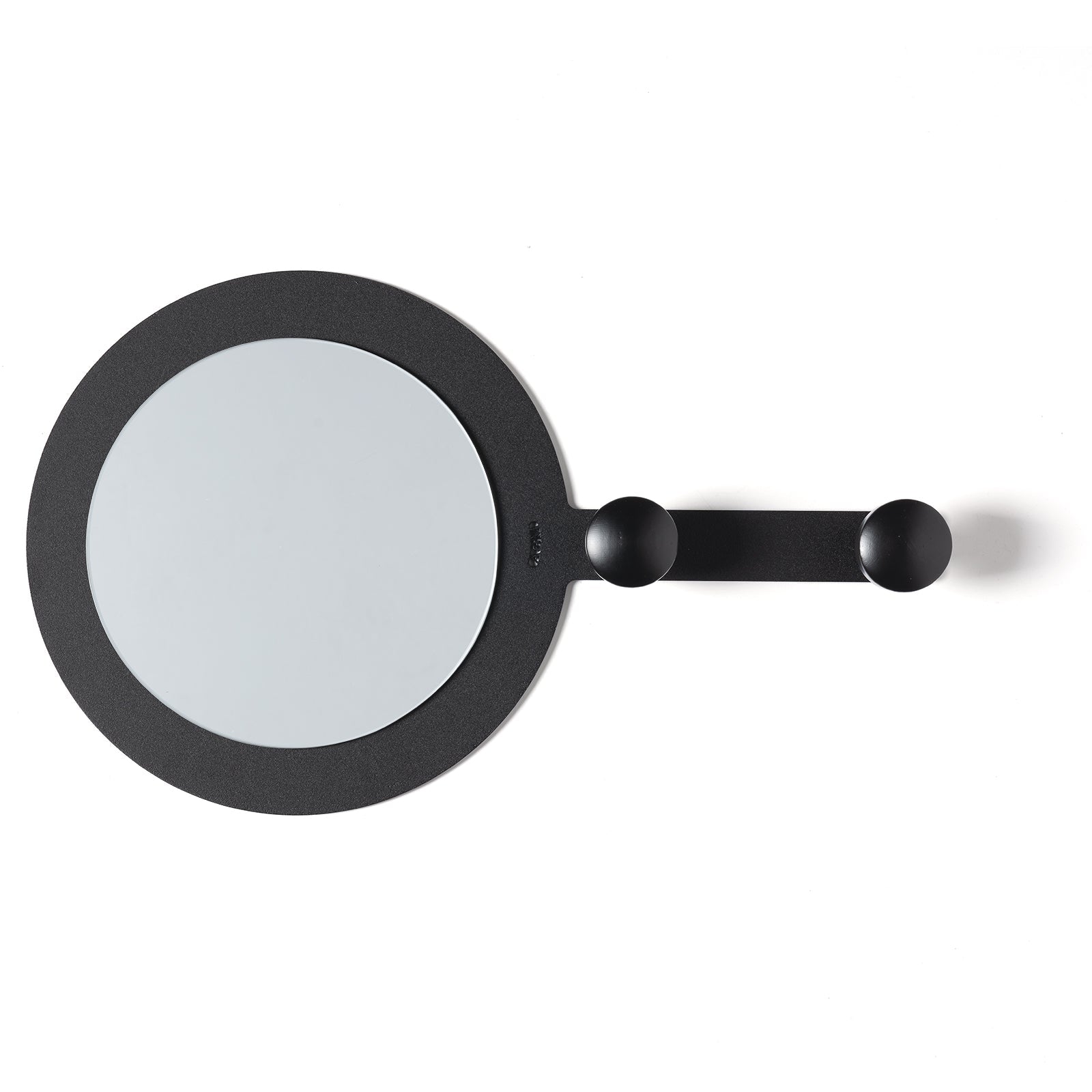 Arti & Mestieri Riflesso & Appeso specchio con ganci colore nero in ferro lavorato artigianalmente