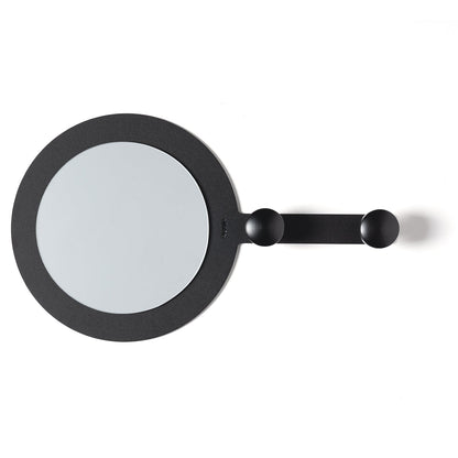 Arti & Mestieri Riflesso & Appeso specchio con ganci colore nero in ferro lavorato artigianalmente