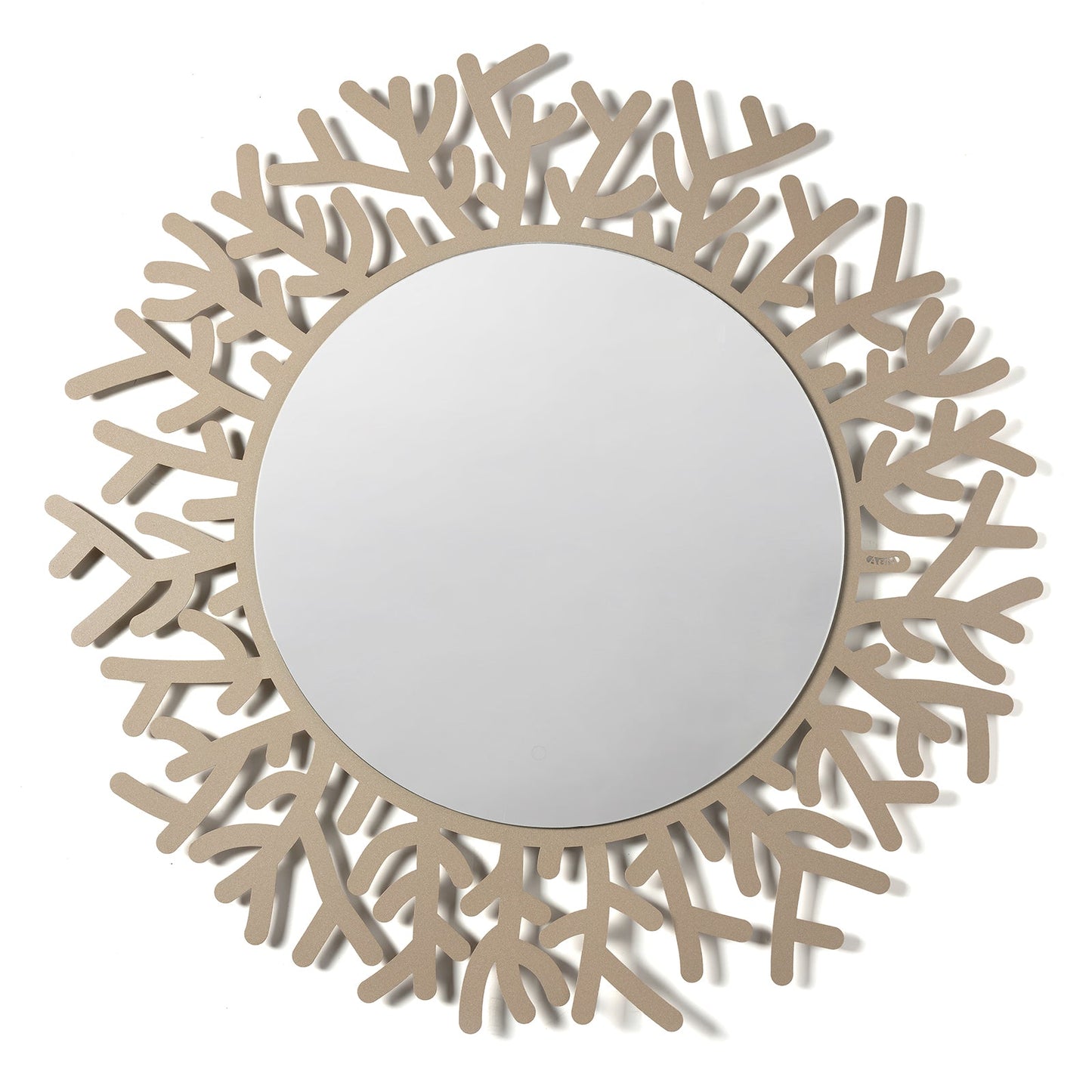 Arti & Mestieri Specchio da parete Coral beige ferro lavorato artigianalmente con cornice a ramificazioni di corallo